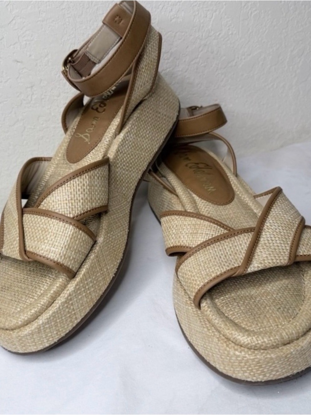 Sam Edelman Nylie Platform Ankle Strap Sandal Womens Size 10M Bleached Beachwood - Picture 2 of 8
